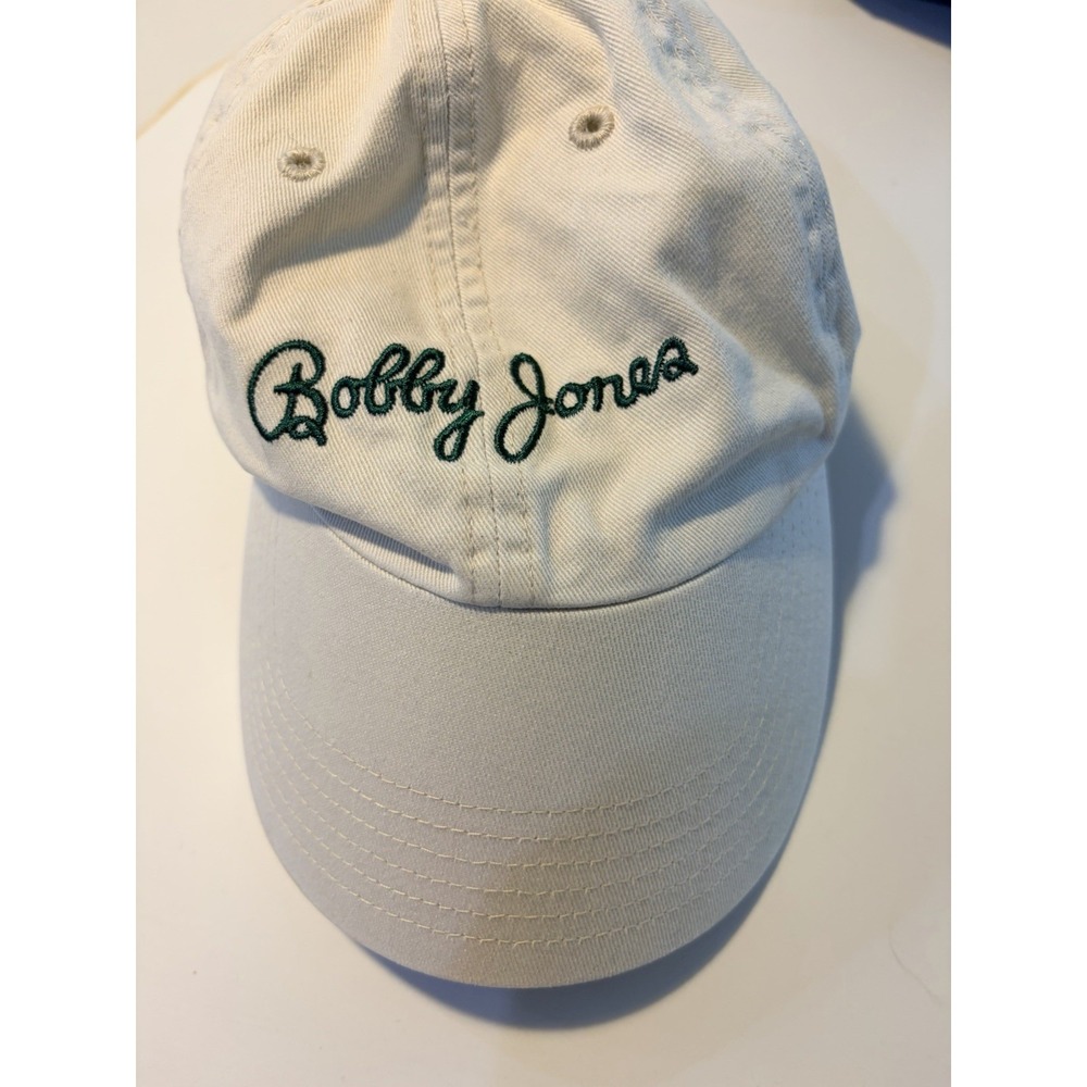 "Bobby Jones Golf Hat Cap - By Jesse Ortiz - Cream/Green - 100% Cotton